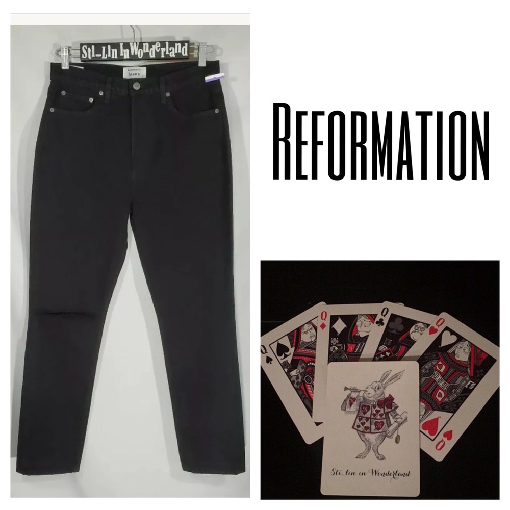 New Reformation Julia High Cigarette Skinny Jeans